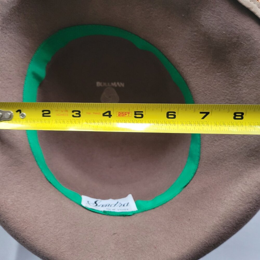 Sandra Bollman NY Neutral-Toned Tan Felt Mesh Fascinator Hat - Picture 2 of 14